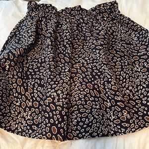 Navy blue and brown leopard skirt